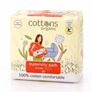 Compresas Maternity algodón orgánico. 10 uni.